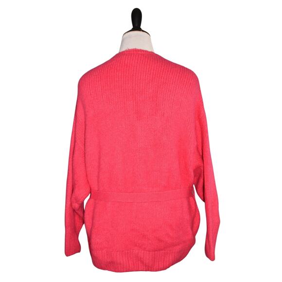 1.STATE‎ NEW $125 Long Sleeve Belted Cardigan Sweater Rapture Pink Large - Picture 4 of 5